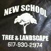 New School Tree & Landscape Embroidered Full Back on Leather Vest